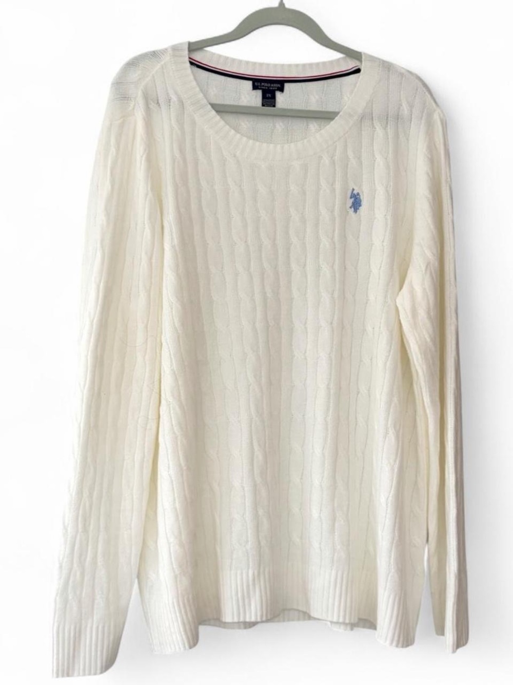 U.S. Polo Assn. Cream Cable Knit Sweater | 2X